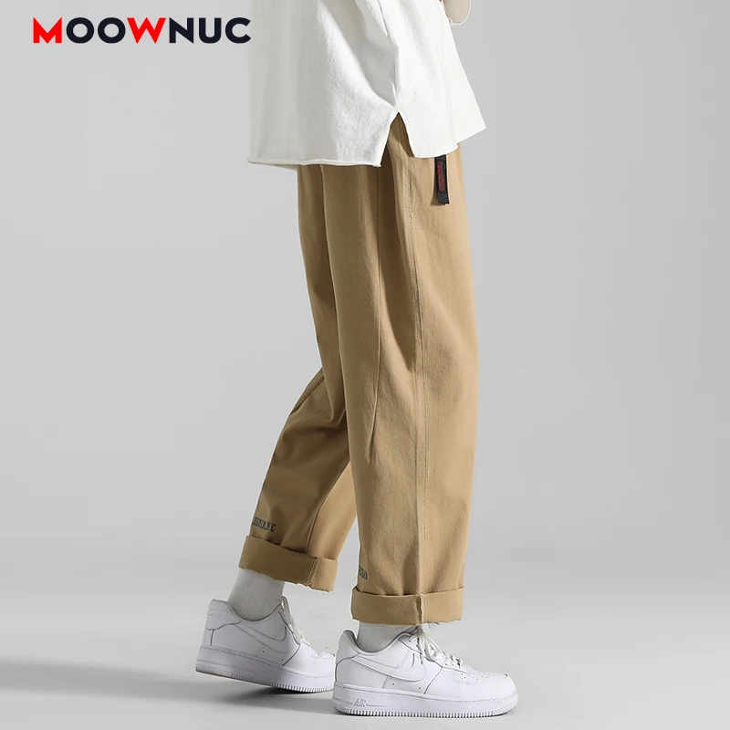 

Men's Casual Trousers Fashion Pants Spring Ankle-Length Male 2022 Summer Solid Hombre Business New Plus Size Straight MOOWNUC