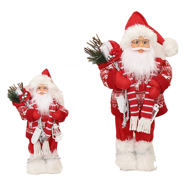 

Red Santa Claus Home Decoration Standing Santa Claus Christmas Decorations New Year Children's Gifts