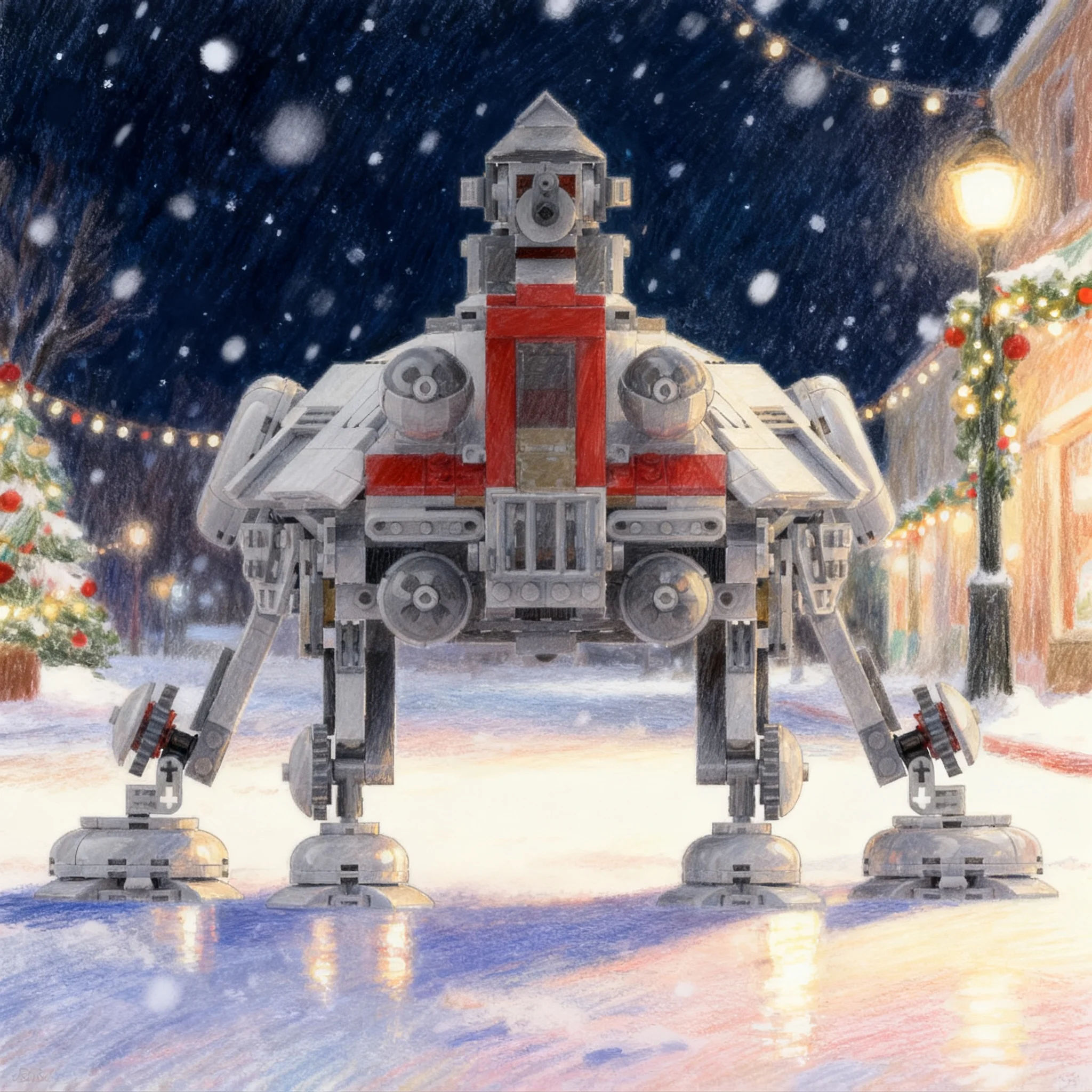 Фото 1336 деталей MOC UCS AT-TE - Минифигурка с интерьером, серия Star Battle Ultimate Collector, модель из строительных блоков, рождественский подарок, игрушка №3