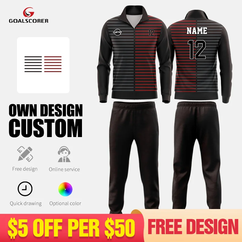 

Wholesale Custom Designs Jogger Half Zip Two Piece Matching Soccer Tracksuits Winter Polyester Men Sport Gym Football Tracksuits