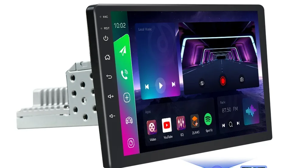 

Jmance 10-дюймовый Bt5.0 Поддержка передней и задней двойной записи камеры Android Авто Carplay Gps навигация 1 Din