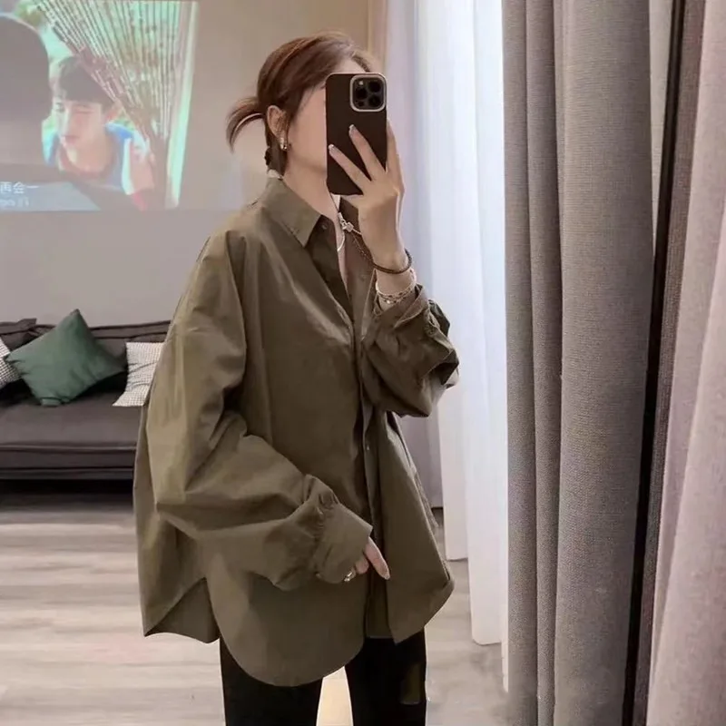 Японская и корейская свободная повседневная однотонная женская большая версия