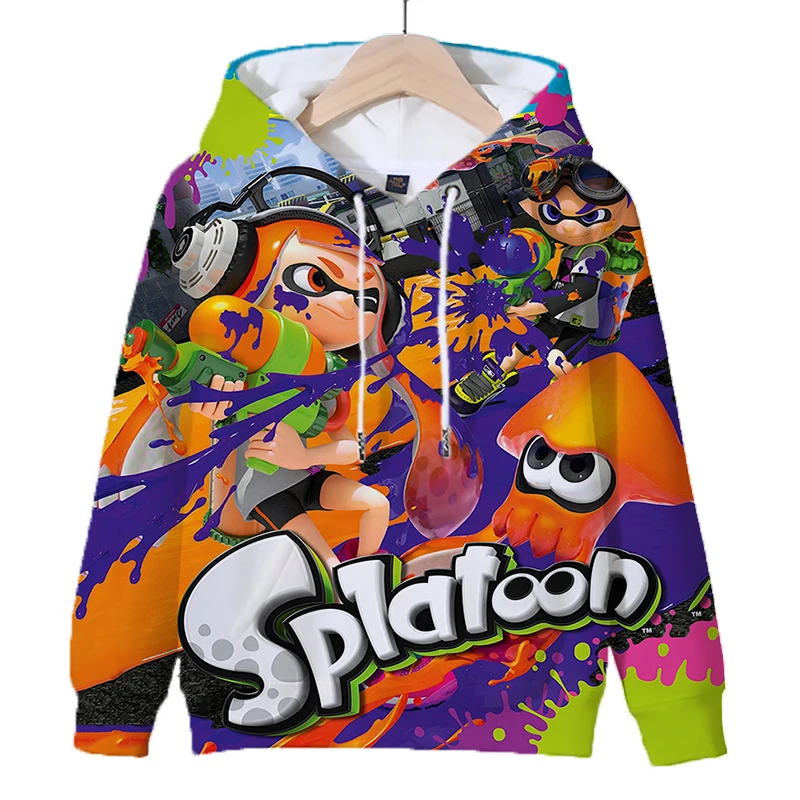 Толстовки с капюшоном 3D принтом игры Splatoon 3 толстовки для мальчиков девочек
