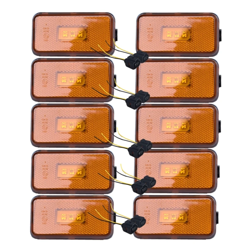 

Светодиодные лампы янтарного цвета для боковых габаритных огней Scania, 24 В, для грузовиков, габаритные огни Scania, детали кузова грузовика + 2 разъема oem1737413