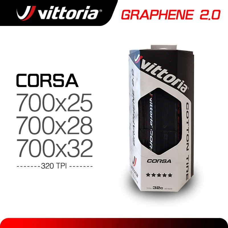 

clincher Vittoria Corsa 700X25C Road Tire 700×28C/32C Graphene 2.0 Black Leather Collapsible Tires 320 TPI Fit for Road Bike 700