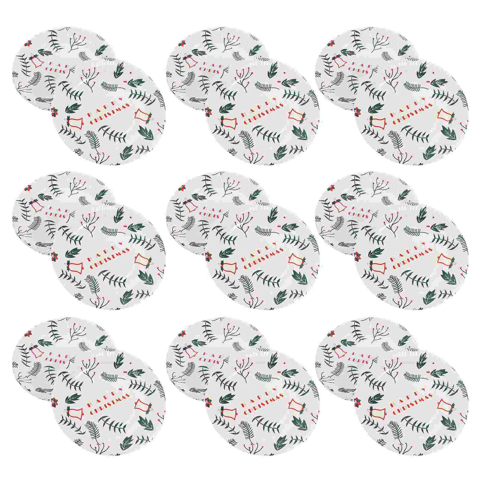 

Paper Christmas Disposable Dessert Trays Dish Tableware Plates Plate Supplies Party Set Year New Cutlery Fruit