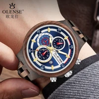 2022 new handmade wood watch mens wristwatch clock multi functional chronograph military hardlex luxury quartz watches