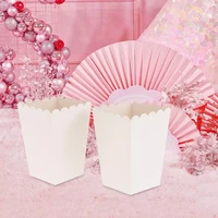 12 pieces pure white popcorn boxes container birthday movie party favors treat bags wedding bridal favor guests gifts box