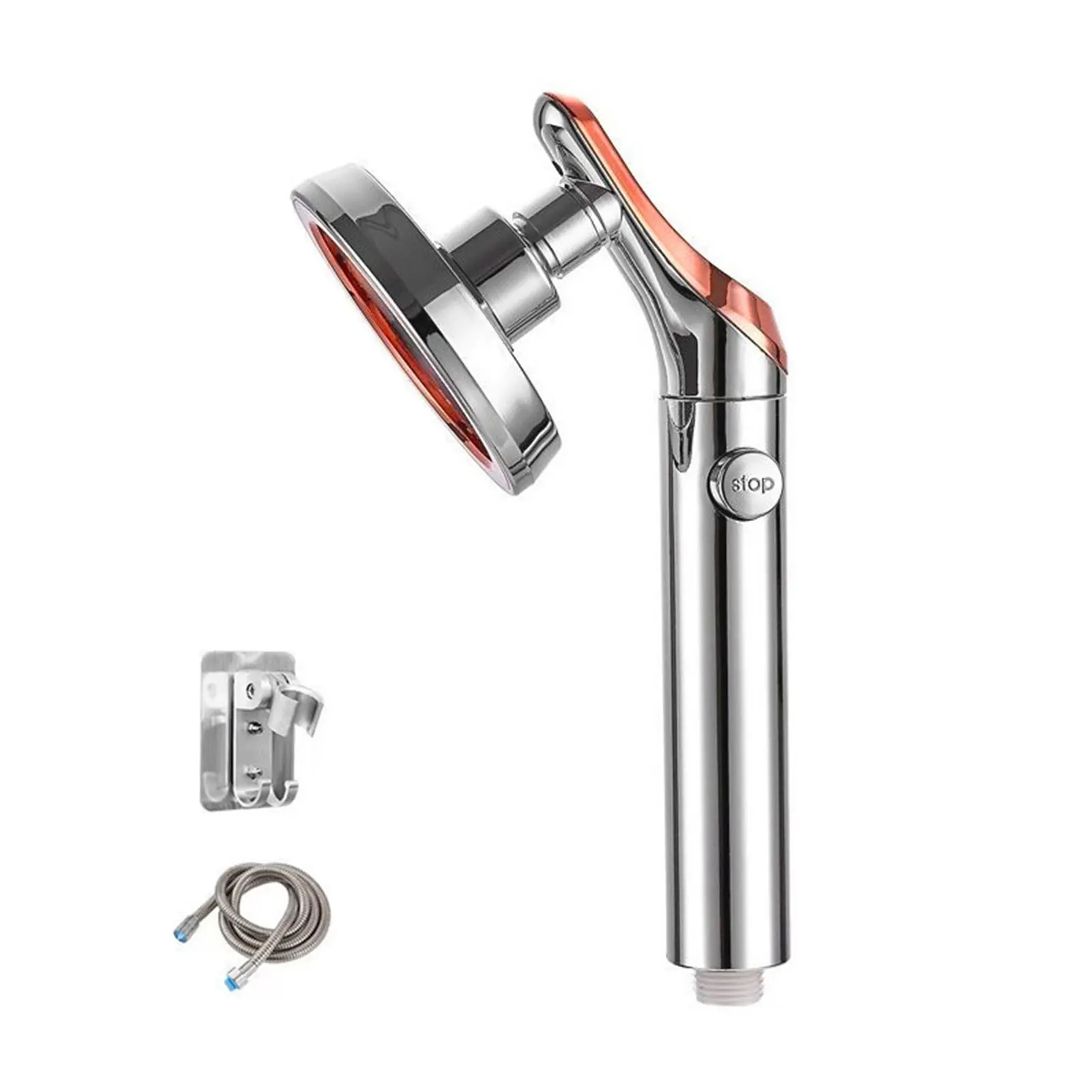 

3pcs Handheld High Pressure Ergonomic Home Hotel Storage Holder With Hose Shower Head Set Detachable Universal Easy Install