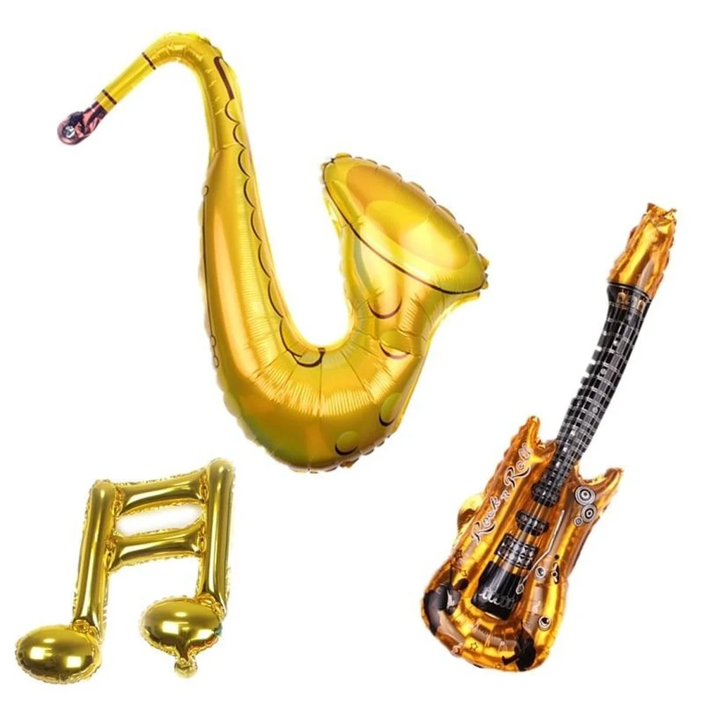 

1pc Cartoon Guitar Saxophone Foil Balloons Music Theme Carnival Party Supplies Inflatable Air Ballons Kids Toys Birthday Ballon