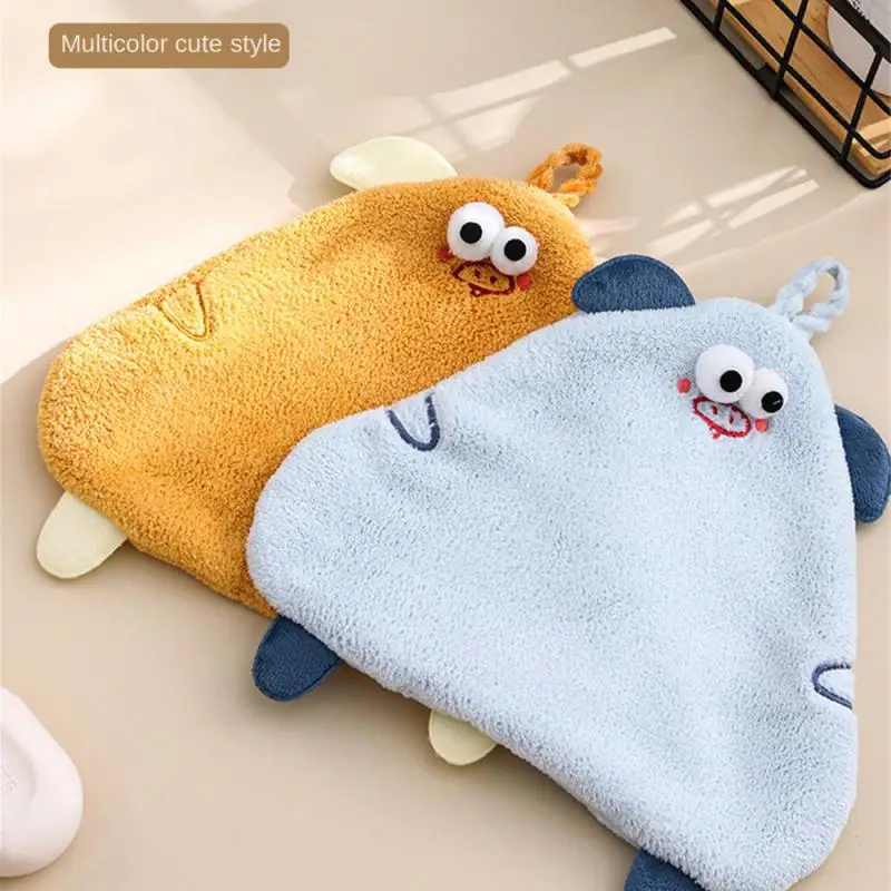 

1Pcs Cute Kitchen Cleaning Towel Hanging Hand Towels Absorbent Dishcloths Lint-Free Cloth Coral Velvet Soft Bathroom Accessories