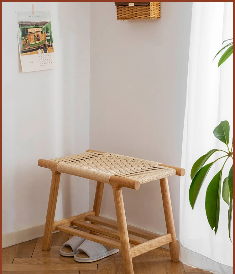 

All Solid Wood Shoe Changing Stool Home Door Wear Shoe Stool Shoe Store Try Shoe Stool Cloakroom Stool Knitting Stool