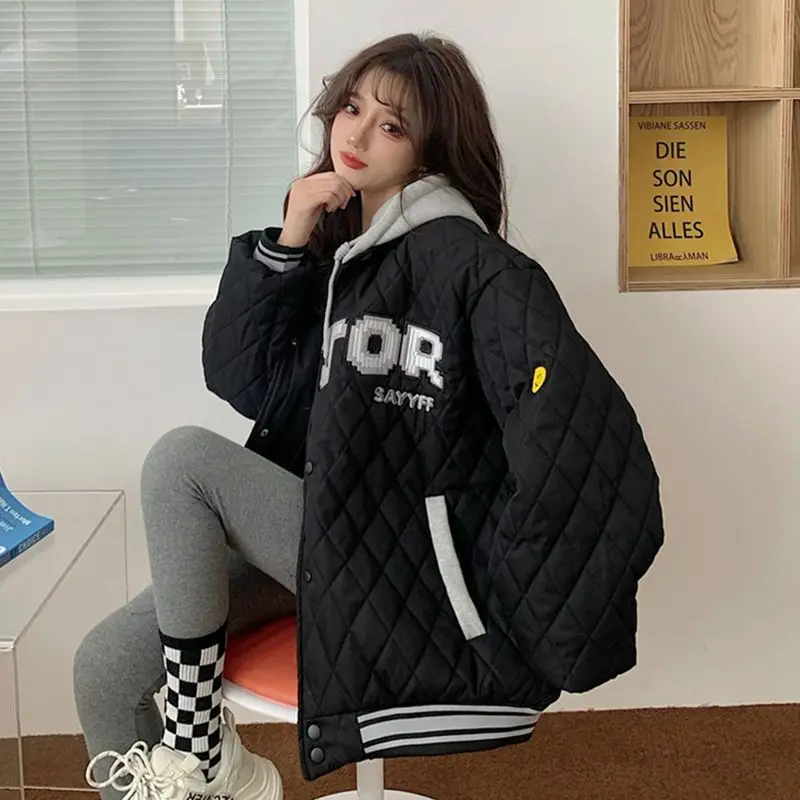 Winter Coat for Women Coats Jackets Hooded Cotton Padded Jacket Loose Aviator Jacket Baseball Cotton Jacket New