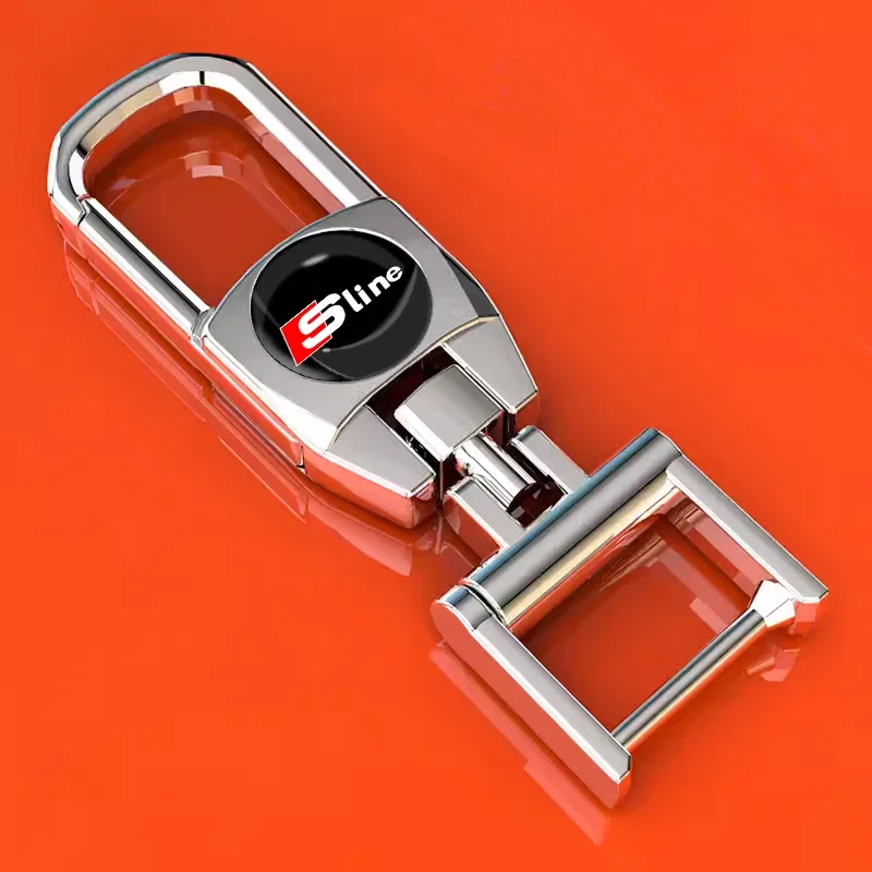 

Металлический брелок с защитой от потери автомобиля, 3D значки, брелоки, аксессуары для Audi Sline A6L A4L A3 A4 A7 A5 Q3 Q5L Q7 Q2L S4 S5 TT