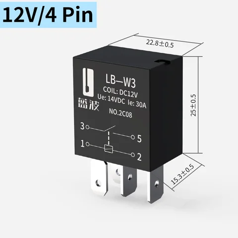Реле LANBOO purple, 12 В/24 В, 30 А, 4-контактное/5-контактное 1NO/1NO1NC для модифицированного автомобильного реле