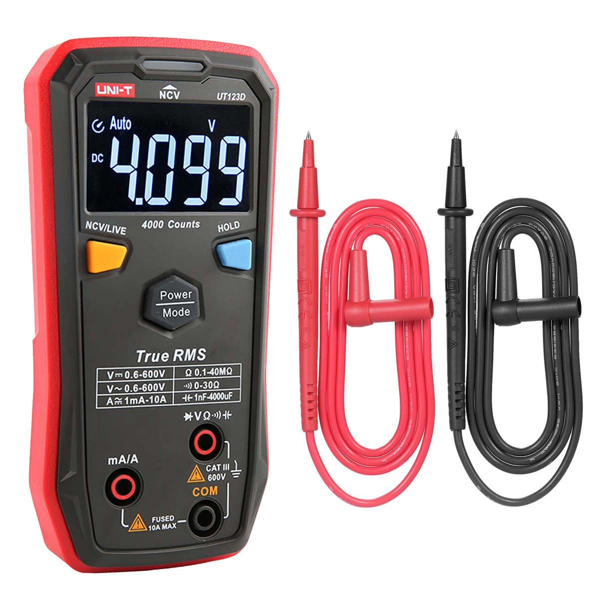 

UNI-T UT123D Multimeter 600V 10A EBTN Display True RMS NCV Data Hold Pocket Handheld Multi Tester Digital Smart Multimeters