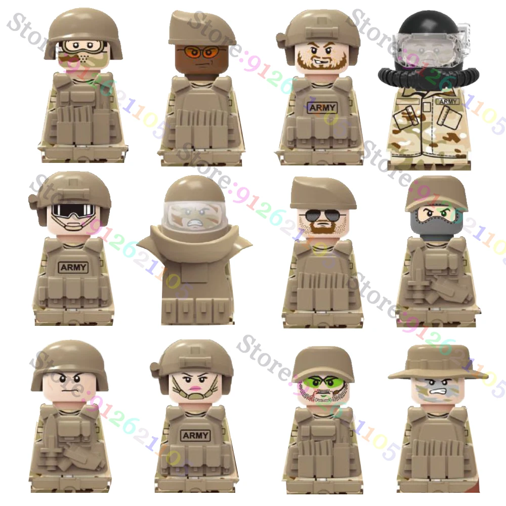 

Армейский солдат, военные сборные строительные блоки, фигурки с оружием, обучающие игрушки для детей