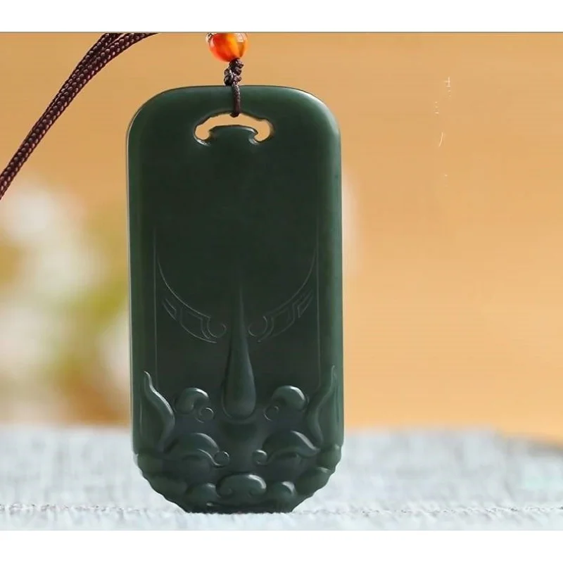 

Незамкнутый кулон из нефрита, подвеска из нефрита, простой и универсальный кулон в стиле хо