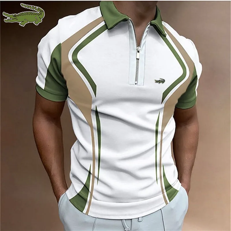 High-quality embroidered Polo shirt men's summer casual rematch car Polo shirt short sleeve shirt men's airy fashion golf T-shir images - 6