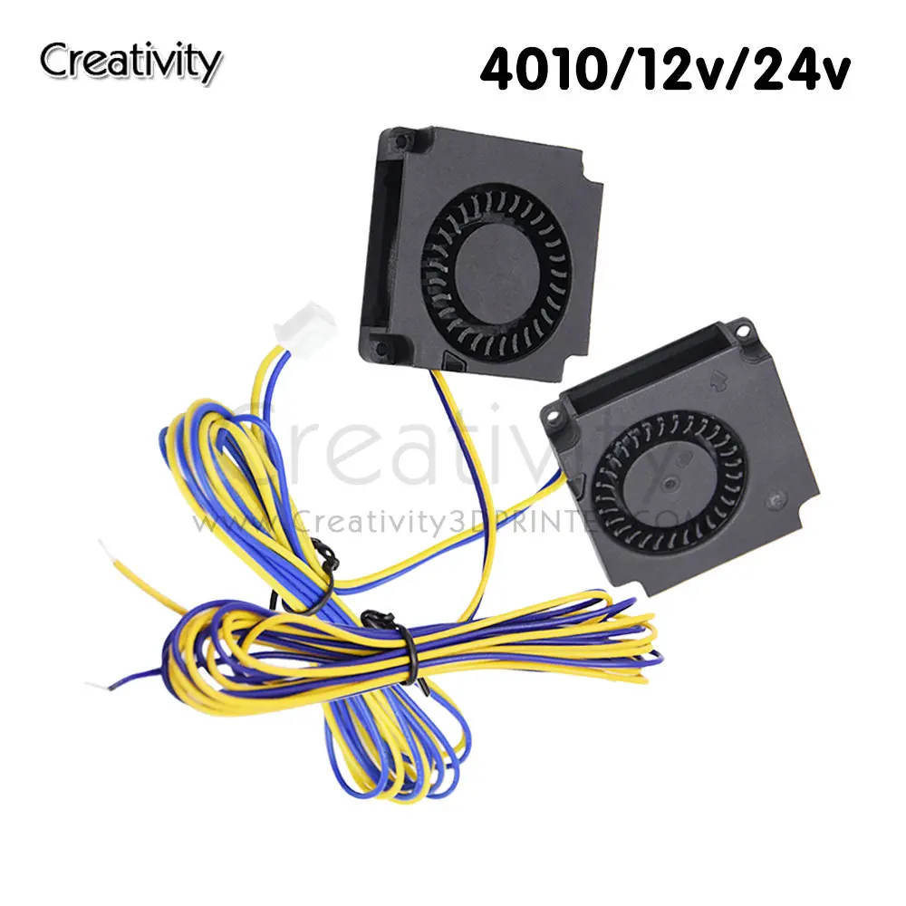 

3D Printer Parts 4010 5015 Fan 24V 12V Blower Turbo Super Silent Cooling Plastic Parts 2 Pin For Ender 3 3D Printer Extruder