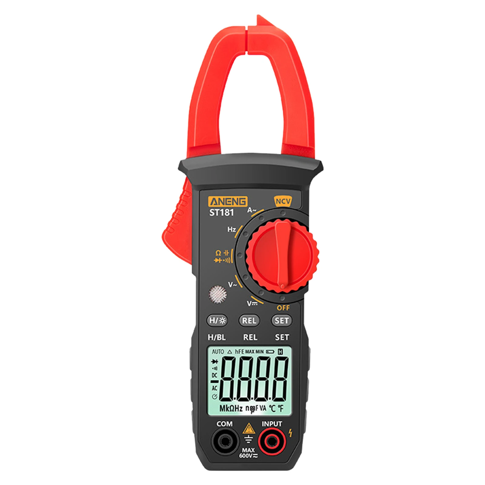 

Digital Clamp Meter LED Display Backlight Multimeter 4000 Counts AC DC Voltage NCV Frequency Battery Powered 400A Current Tester