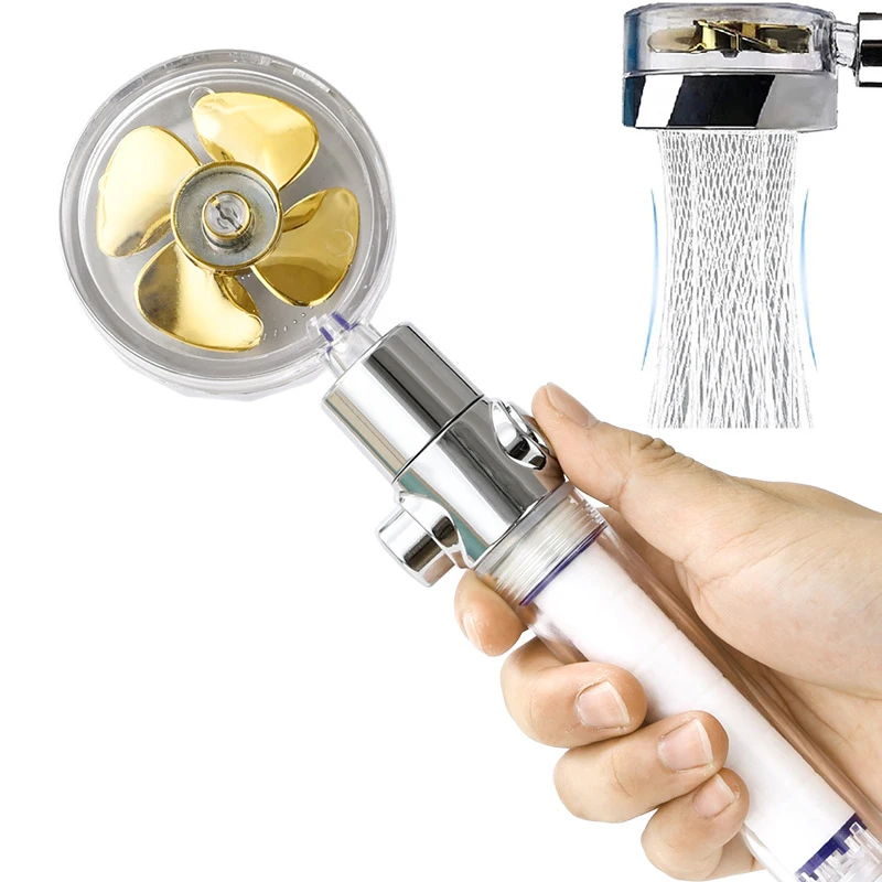 

Turbo Propeller Shower Head Water Saving 360 Degrees Rotating With Fan Filter High Pressure Spray Nozzle Bathroom Accessories
