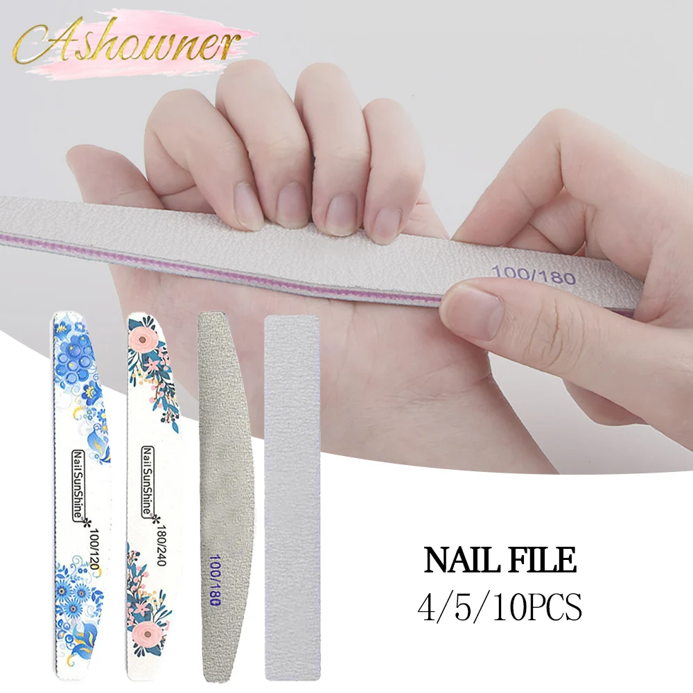 

Professional Half Moon Nail File 100/180 Sandpaper Lime a Ongle Sanding Polishing Files Nail Equipment Manicure Buffer Nail Tool