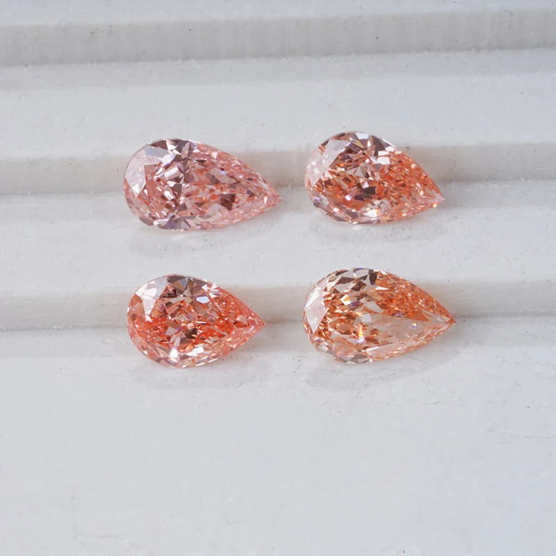 

HPHT Lab Grown Diamond Small Size Pear Shape 0.1ct-0.59ct Pink Color VS Clarity Loose Gemstone 1Carat/Bag