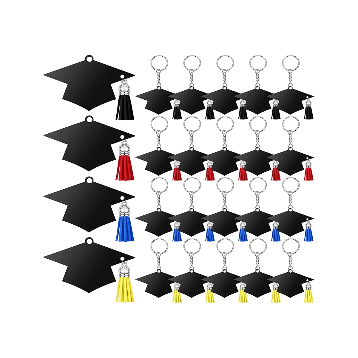 

24Pcs Graduation Cap Charm Keychain Pendants Tassels Keychain Party Favor Class Of 2023 Graduation Gifts