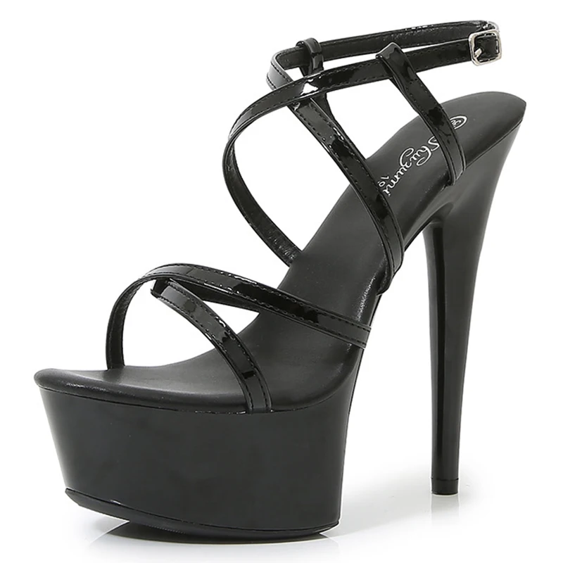 

Night stage waterproof platform ultra-high heels 15cm pole dance female Catwalk sandals high heel non-slip stilettos