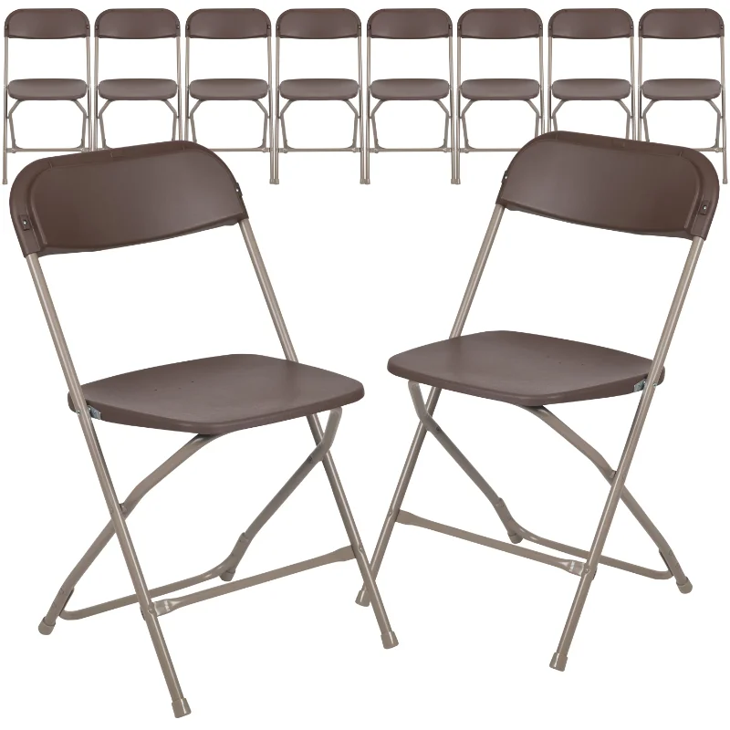 

Flash Furniture Hercules™ Series Plastic Folding Chair - Brown - 10 Pack 650LB Weight Capacity Comfortable Event Cha