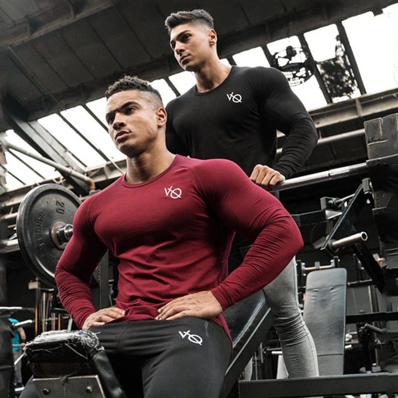 

Camiseta deportiva de manga larga para correr al aire libre, Camisa de algodón ajustada para correr, entrenamiento, gimnasio, cu