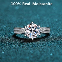 0 5 2ct classic moissanite engagement ring d color vvs created lab diamond rings sterling silver rings for women bridal jewelry