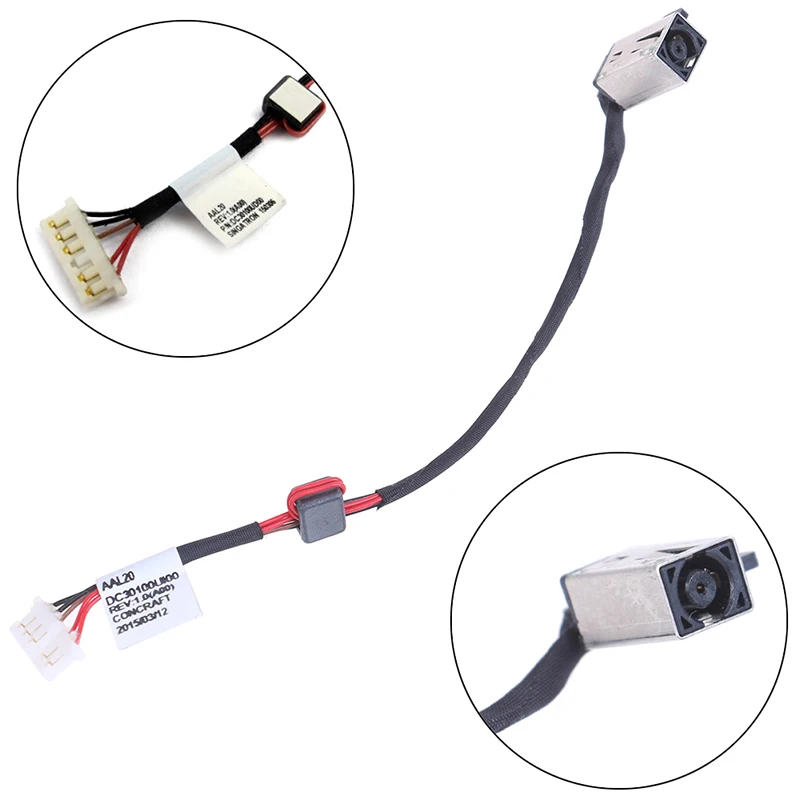 

1PC High Quality DC Power Jack Cable Socket For Dell Inspiron 14-5455 15-5558 KD4T9 DC30100UD00 Laptop Power Socket