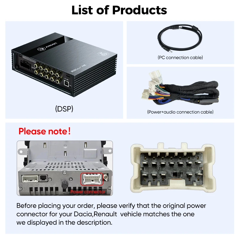 Ainavi P48E автомобильный DSP для Dacia Renault clio цифровой сигнальный процессор усилитель