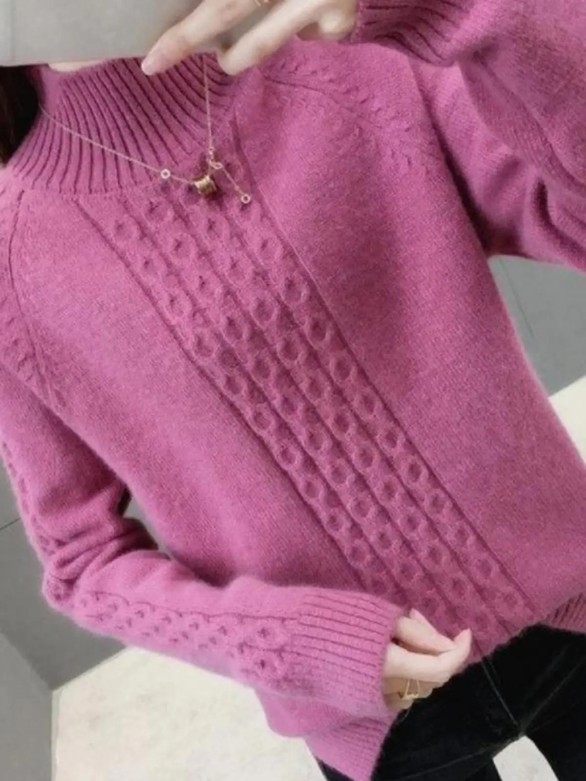 Autumn and Winter Twist Turtleneck sweater Women Loose Super Plus size Chubby Girl Outerwear 25.00kg Korean Sle Knitted Bo...