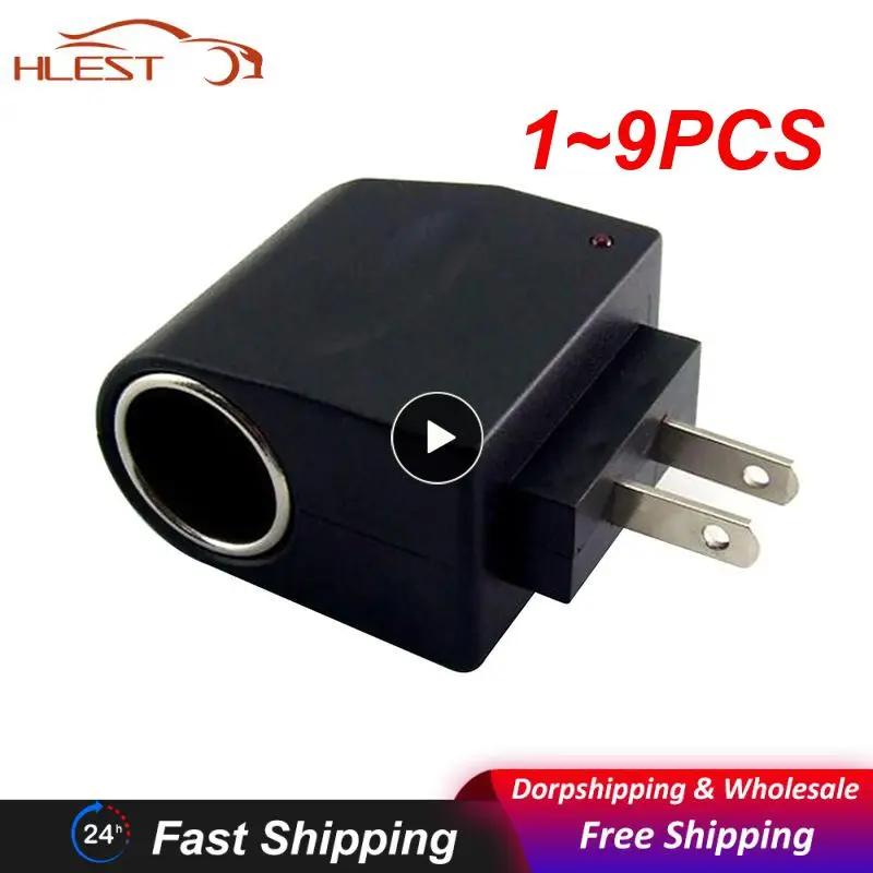 

1~9PCS EU 220V To 12V DC Car Power Adapter Socket Converter Car Cigarette Lighter For Automobile Wall Socket Splitter Charger