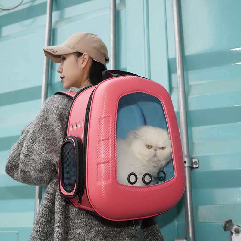 Korean Space Capsule Pet Cat Bag Outdoor Travel Chest Shoulder Large Backpack Portable Breathable Dog Moving Bag Cat Supplies