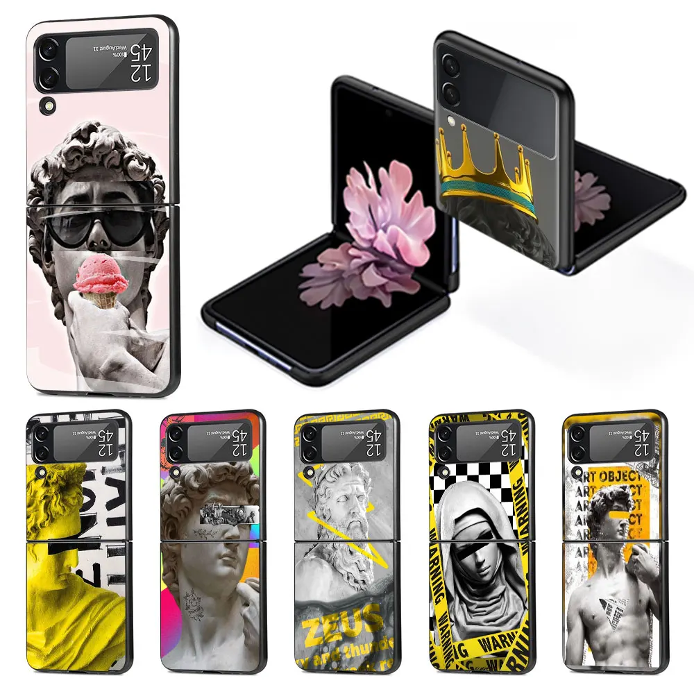 

Чехол с забавным рисунком в эстетике Дэвида для Samsung Galaxy Z Flip4 Flip3 5G Funda Z Flip 4 3, черные жесткие чехлы из поликарбоната Zflip4, чехол для телефона