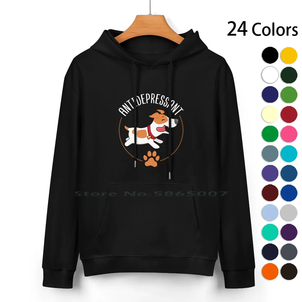 

Jack Russell Terrier Dog Antidepressant Happy Pills Pure Cotton Hoodie Sweater 24 Colors Jack Russell Terrier Parson Russell