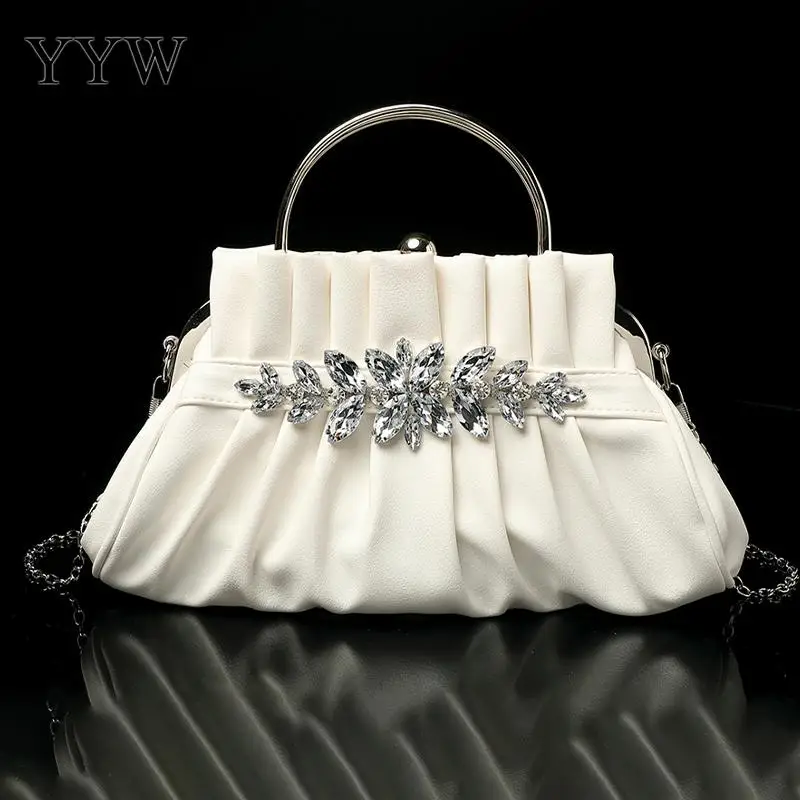 Плиссированная Сумка-клатч из искусственной кожи женская сумочка-тоут с