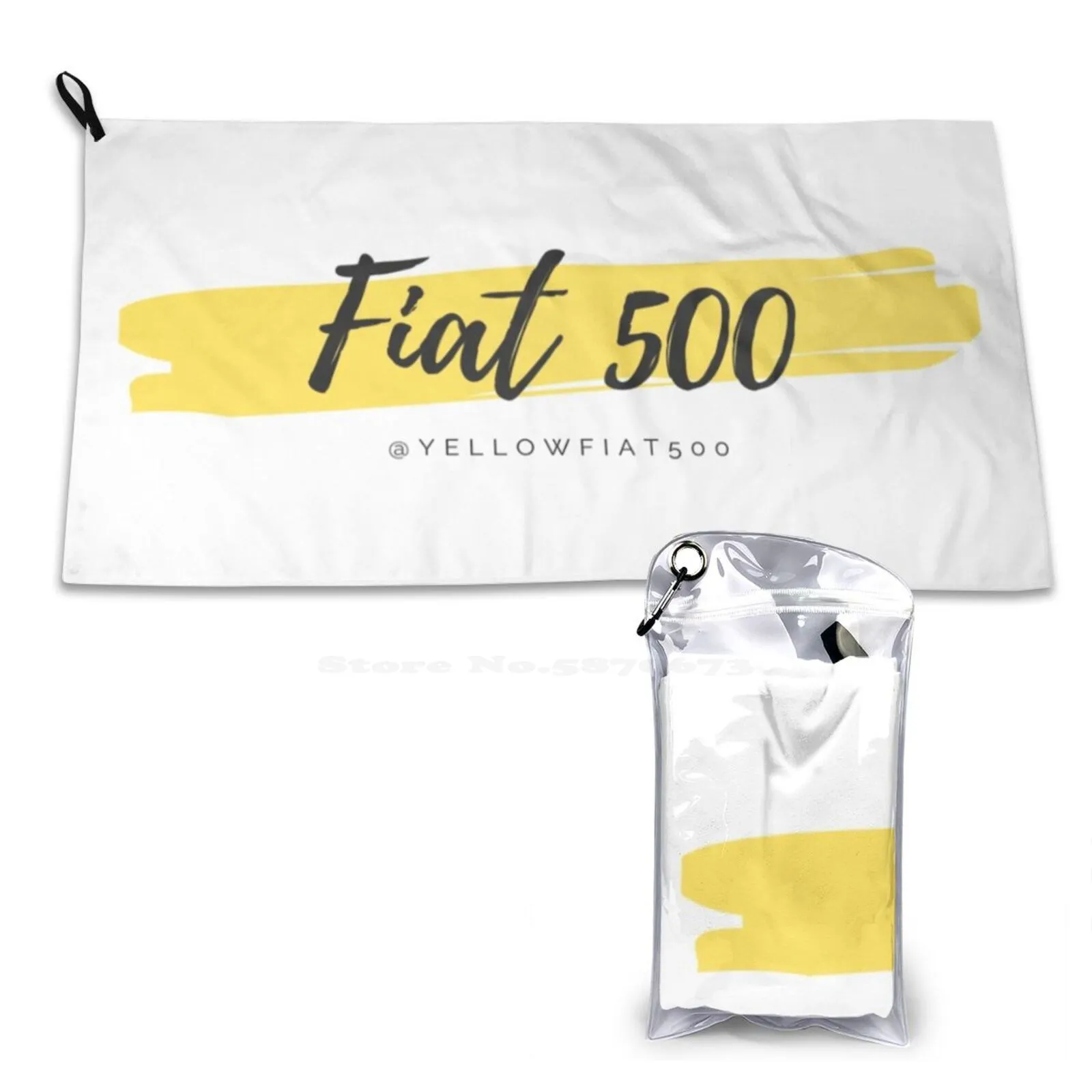 500 красок (ярко-желтый) Мягкое полотенце из микрофибры для лица Yellowfiat Cinquecento Giardiniera