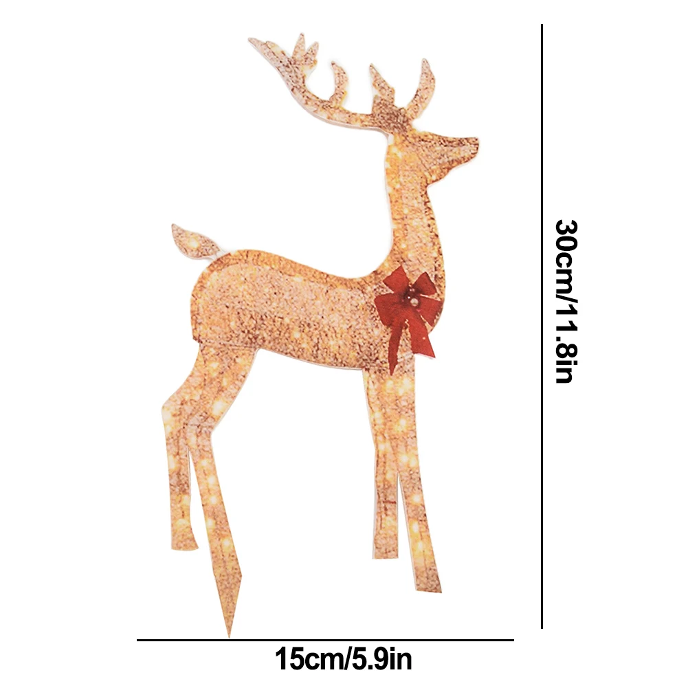 

1pc Christmas Deer With LED Light Luminous Reindeer Ornament Xmas Holiday Gift Art Crafts New Year Christmas Decorations Navidad