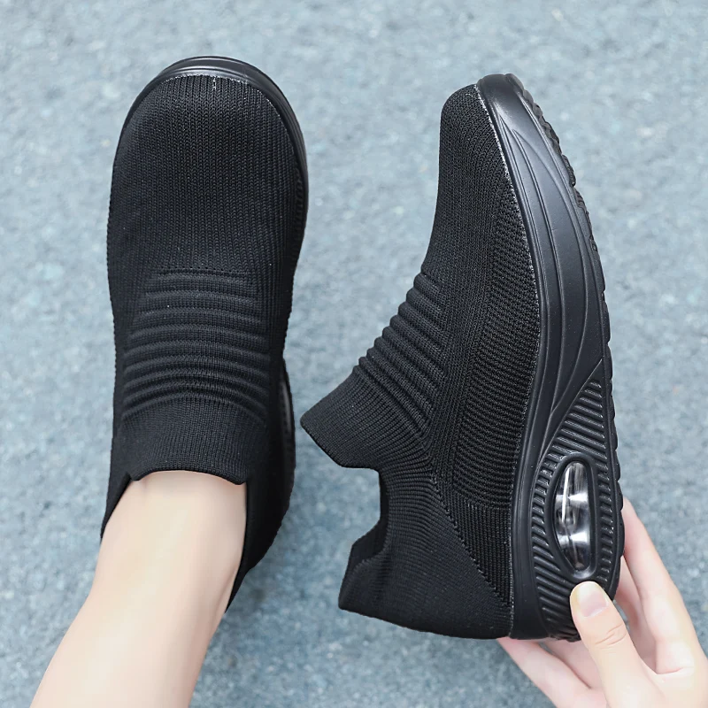 Cushioning Rubber Platform women Casual Walking sneakers Slip-On Breathable Sport Shoes Femme Running Jogging Zapatillas Mujer