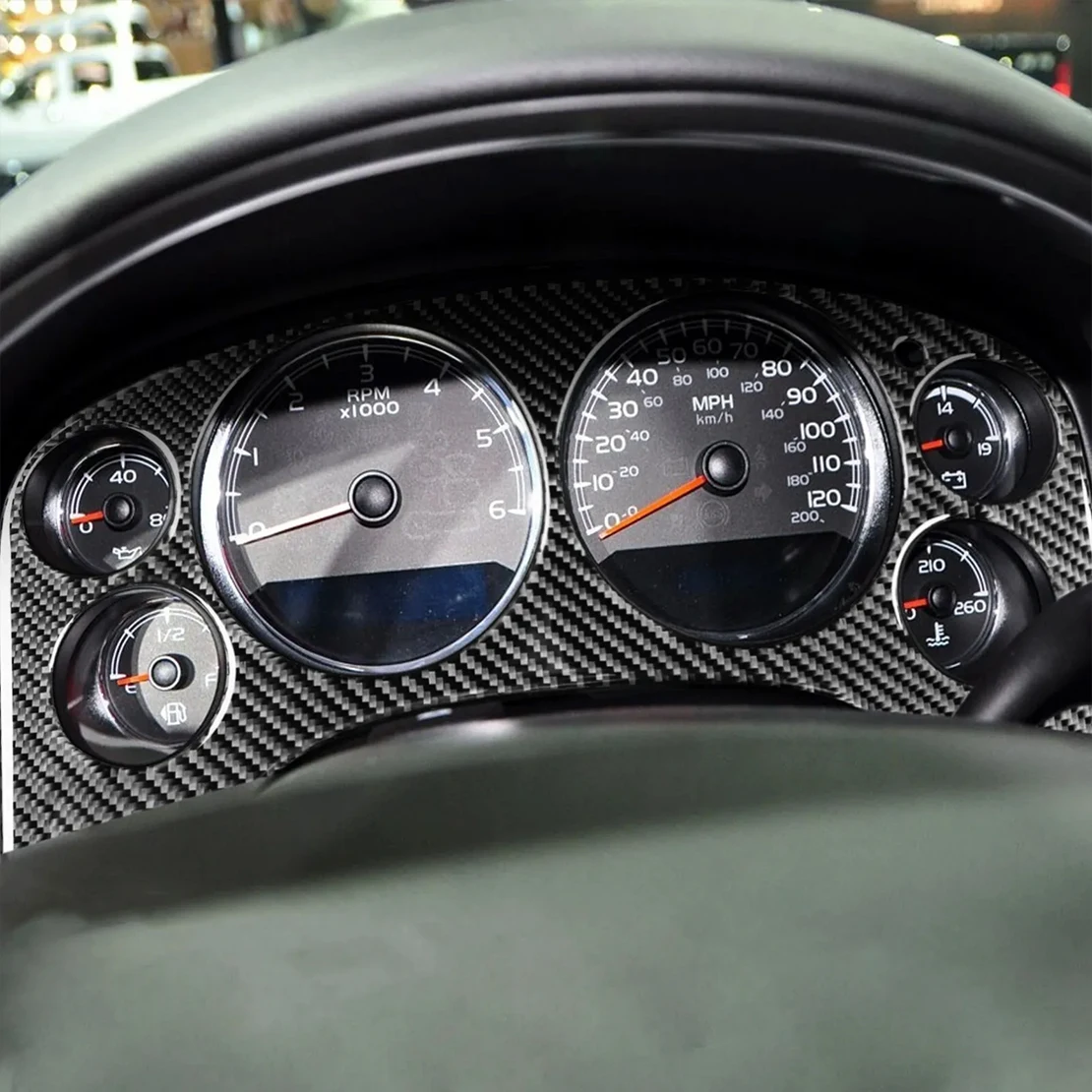 Обложка спидометра приборной панели черное углеродное волокно подходит для