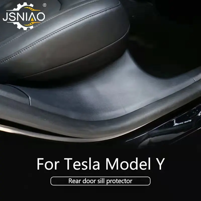 Placa de protección trasera para el umbral de la puerta trasera, accesorio de modificación interior, para Tesla MODEL Y