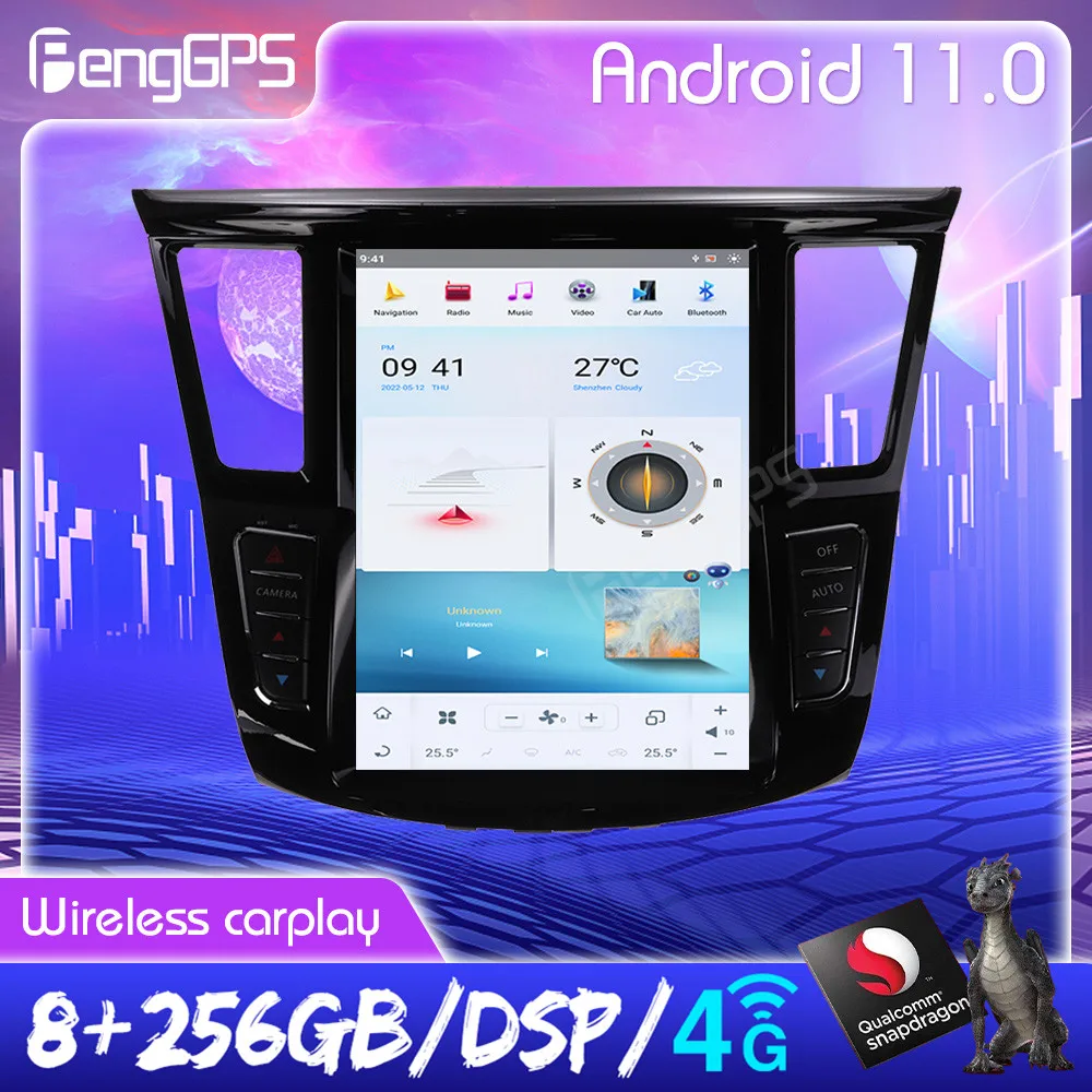 

256G Tesla Screen Style For Infiniti QX60 JX35 2012-2016 Android Auto Stereo Multimedia Player GPS Navigation Carplay Head Unit