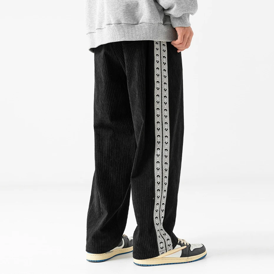 

Men Autumn Corduroy Pants Casual Loose Straight Trousers