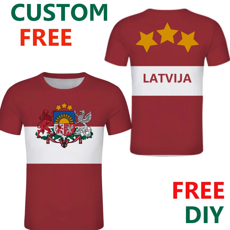 

LATVIA Male Youth T Shirt Diy Free Custom Student Lva Boy t-shirt Nation Flag Republic Latvija Made College Soccer Team Clothes