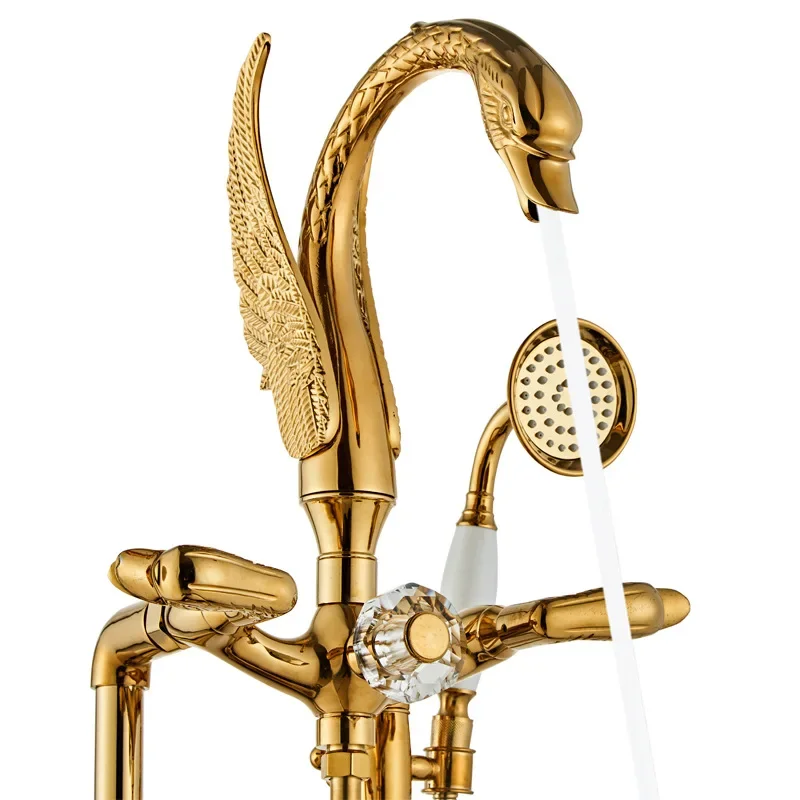 Quyanre Gold Swan напольный смеситель для ванны напольный кран для ванной комнаты черный хром смеситель для ванны и душа смеситель для ванной комнаты (art.: 3920cd3fbd25d) - 3920cd3fbd25d